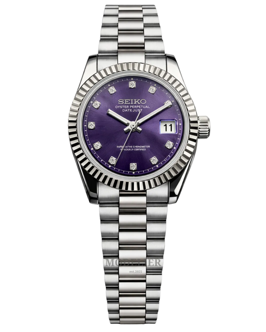 Seiko Datejust Mod Woman Purple