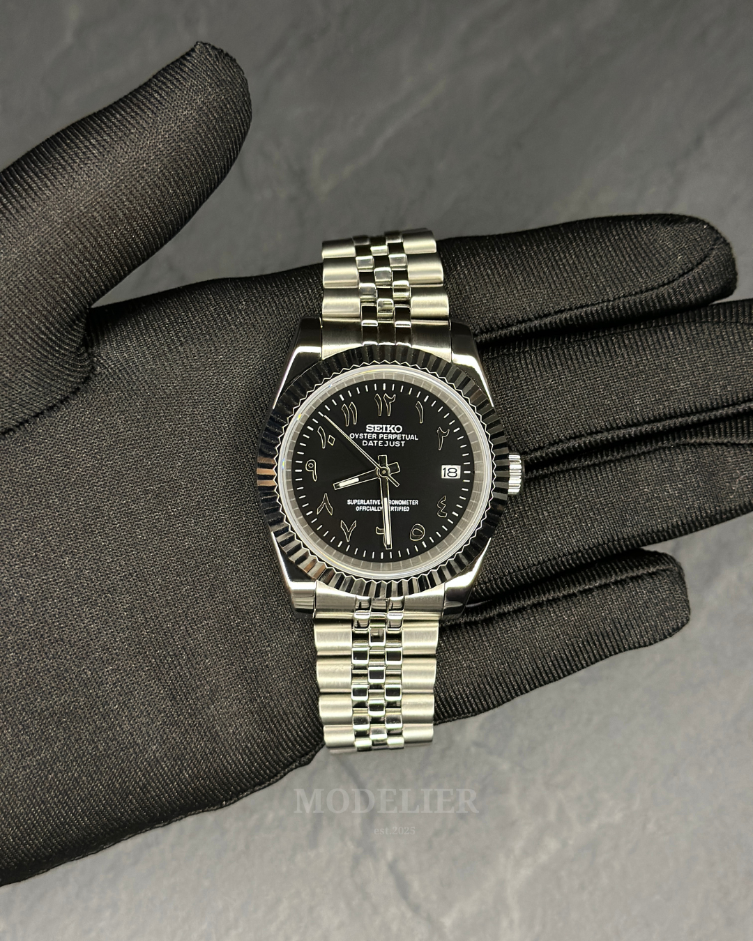 Seiko Datejust Mod Arabic Black
