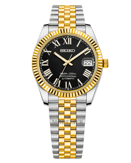 Seiko Datejust Mod Two-Tone Roman Black