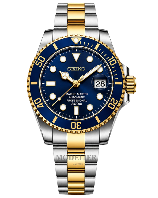 Seiko Submariner Mod Blue Gold Two Tone